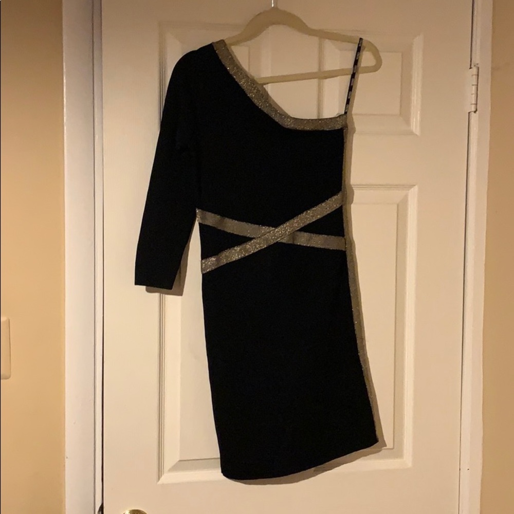 XOXO black dress with gold